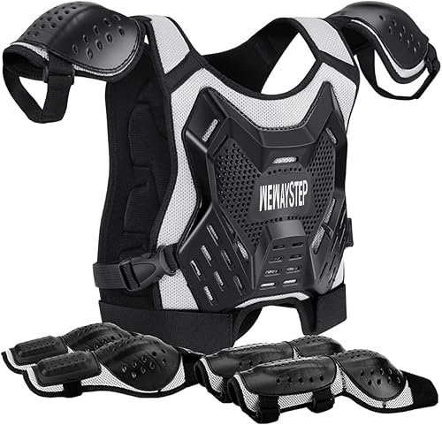 Protector de pecho para motocross para niños, chaleco de armadura de motocicleta con rodilleras, coderas, protección de cuerpo completo, equipo de