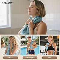 Vista 198 de SEMAXE Juego de 12 toallas de 100% algodón, 13 × 13 pulgadas, toallas suaves amarillas para la cara – súper absorbentes y de secado rápido, paño