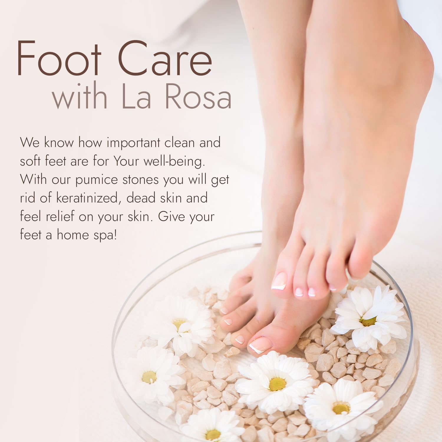 LaRosa PUMICE SPA Lima per Piedi – Manico Trasparente a Forma di Piede con Pietra Pomice Nera & Superficie Abrasiva