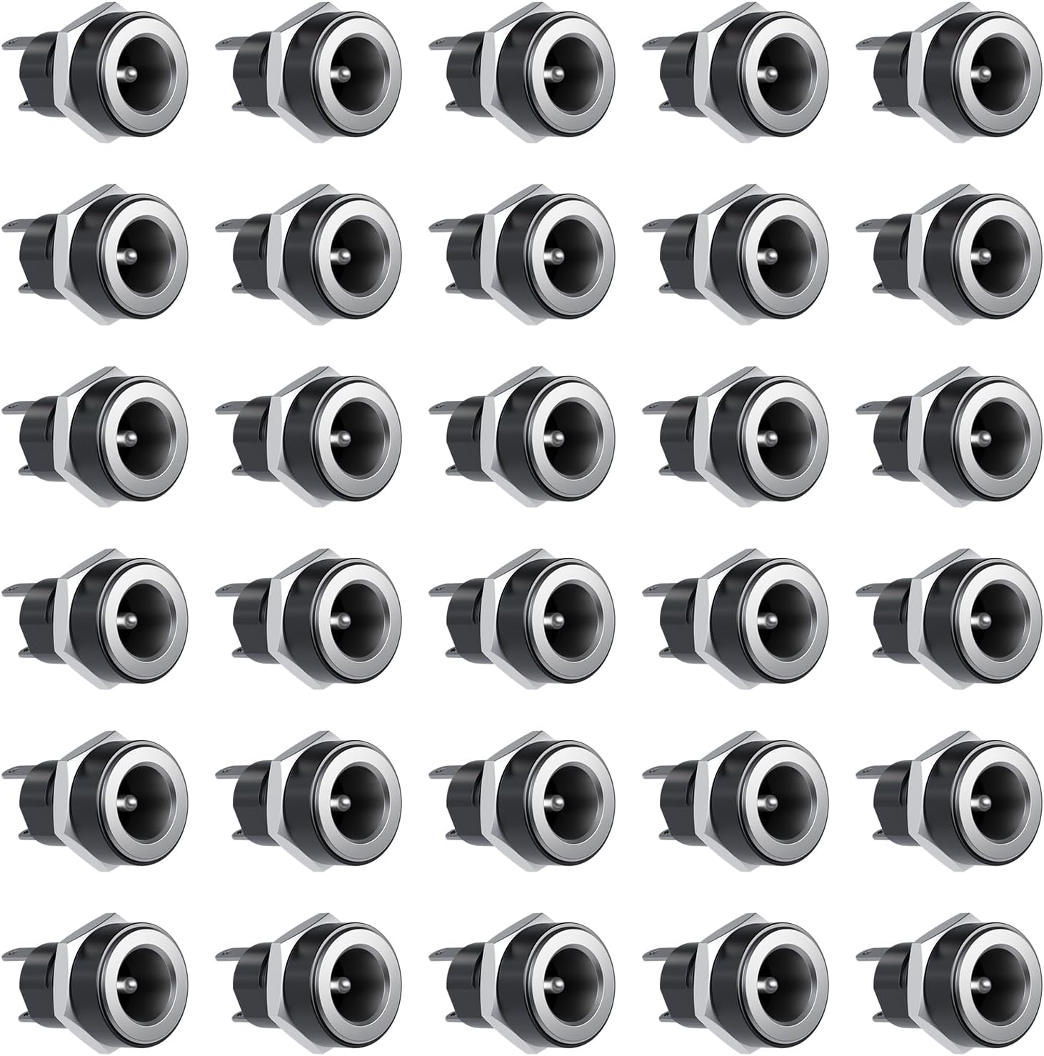30PCS 5.5x2.1mm DC Power Jack, 2Pin Female Panel Mount Socket Connector | Rated Load-3A 24V, Suitable for 5v, 6v,9v, 12v and 24v dc devices