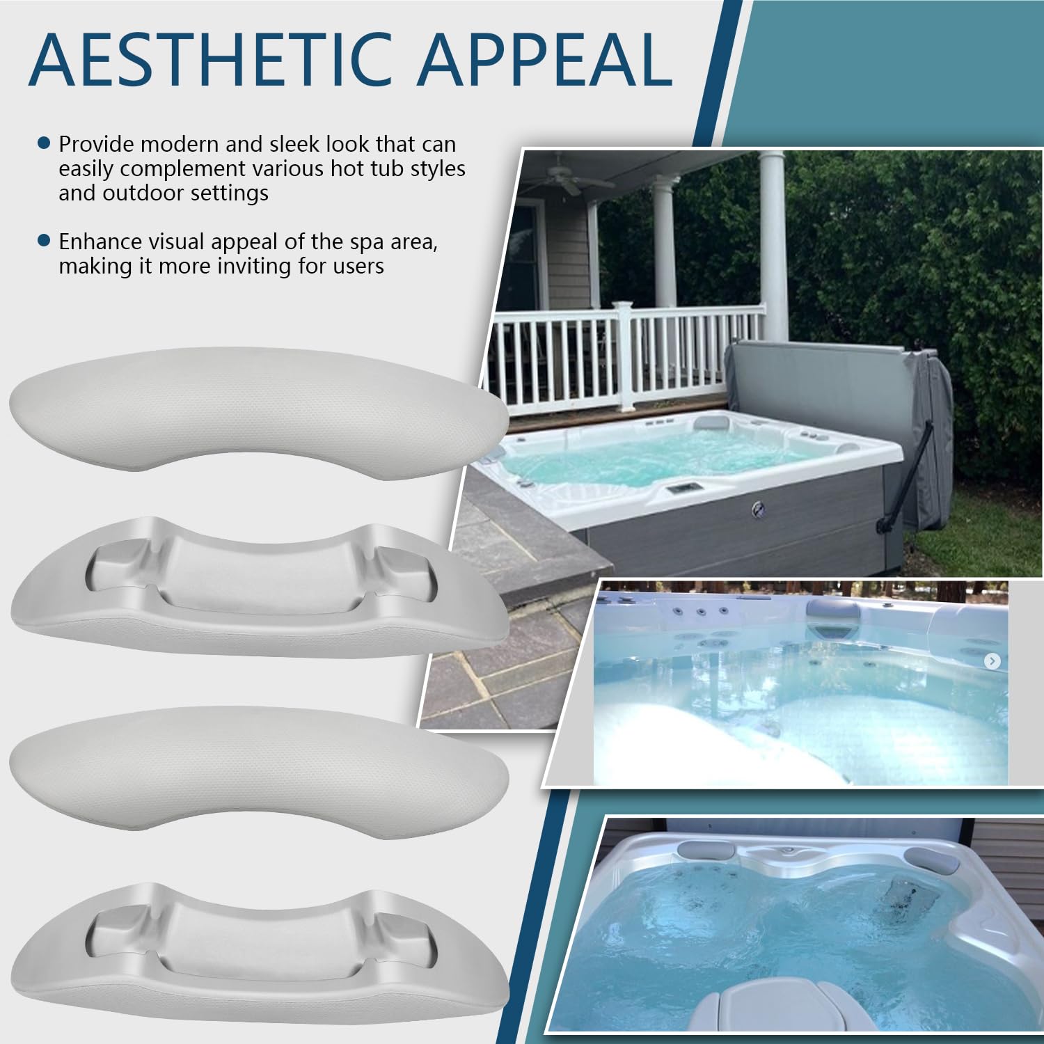 Paquete de 4 almohadas de repuesto 77444 para aguas termales, puntos calientes, Watkins Spas 2011-actual, 11.2 pulgadas de largo x 4 pulgadas de ancho, compatible con relé de modelo, Rhythm, Tempo,