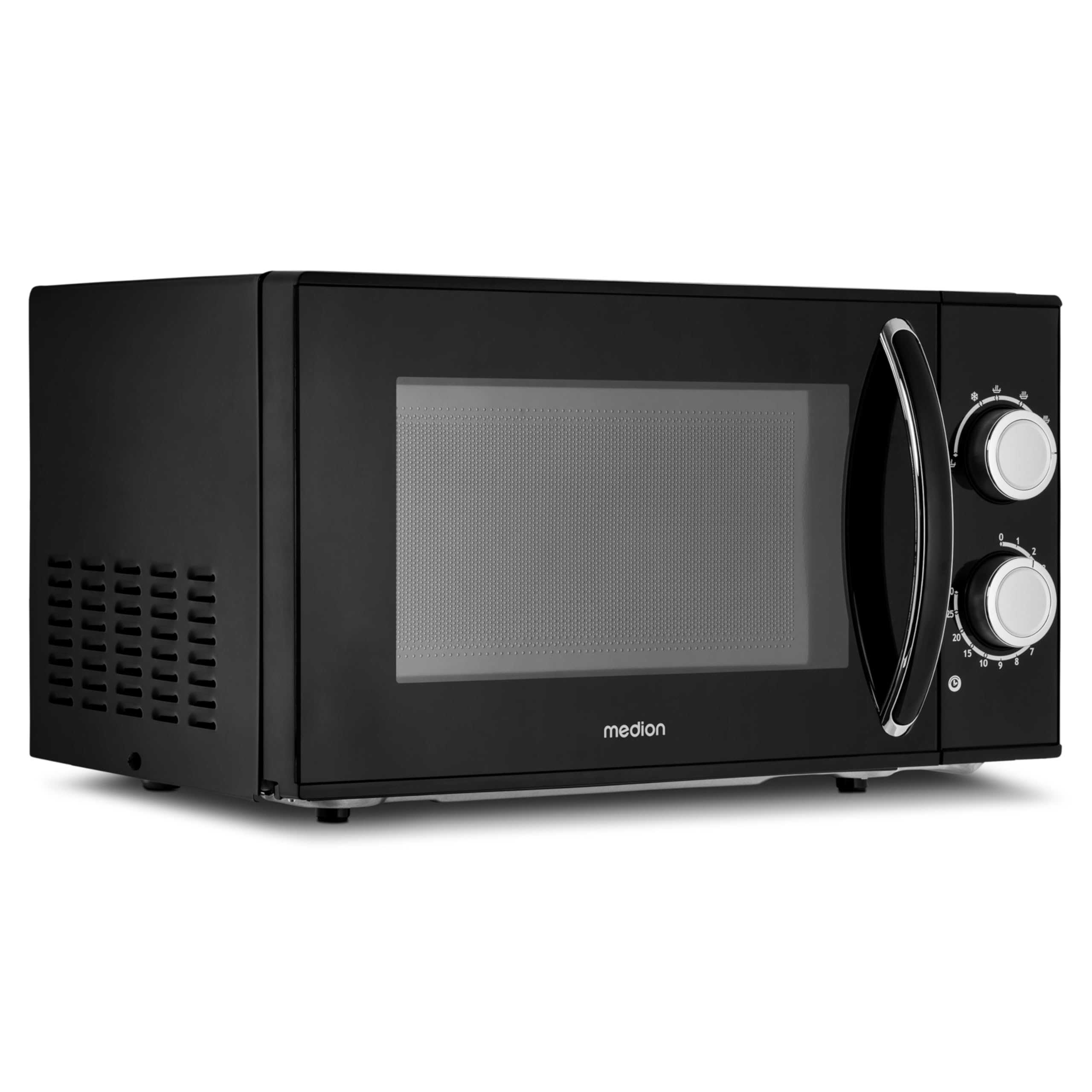 MEDION Mikrowelle klein, ca. 700 Watt Leistung, ca. 17 Liter Kapazität, 6 Stufen, Auftaufunktion, MD 15644, schwarz