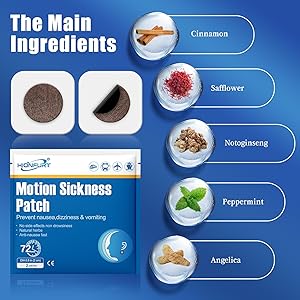 Hionfurt 48ct Motion Sickness Patches Sea Sickness Patches for Cruise, Car, Airplane, and Other Travel Non-Drowsy, Effective, Lasts 72 Hours