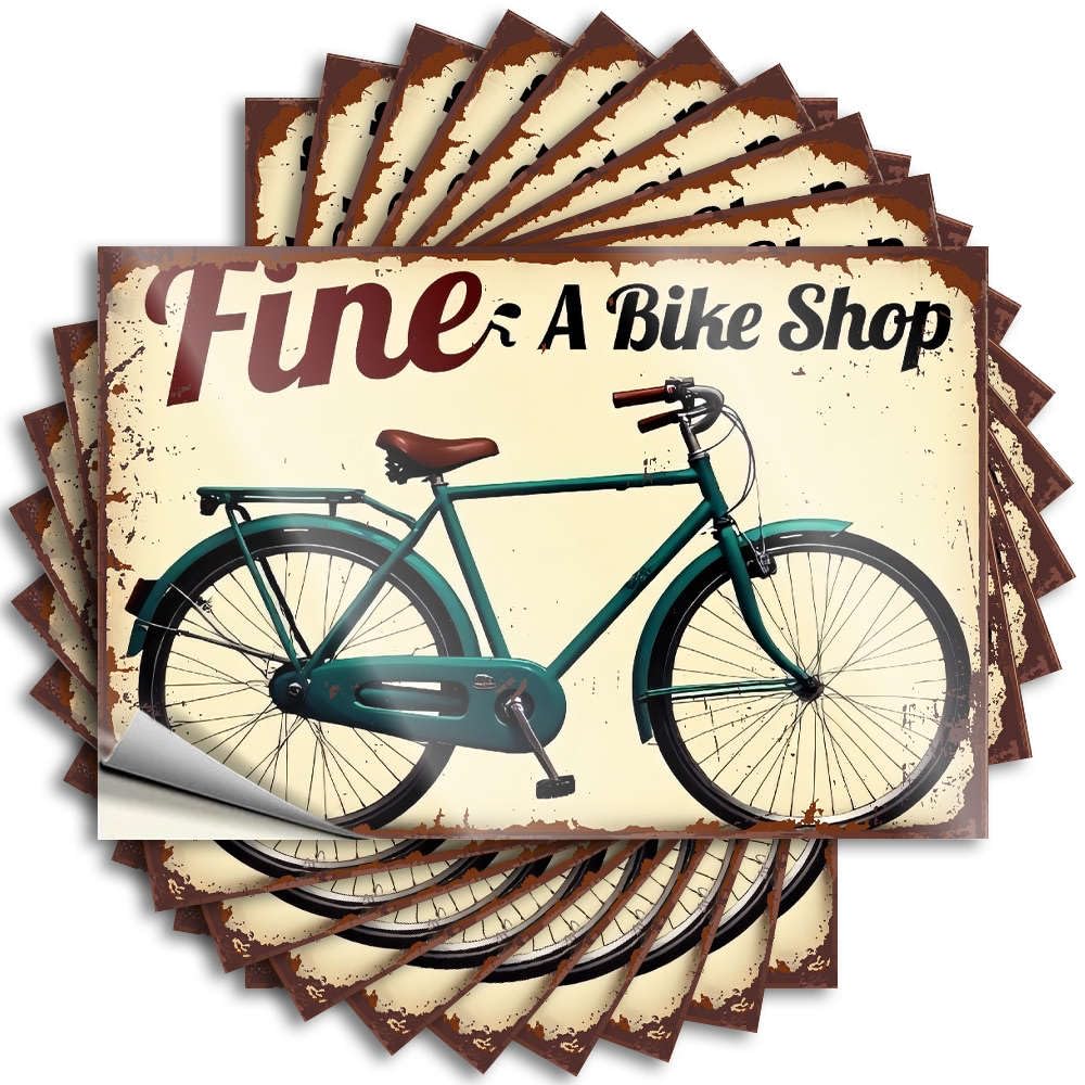 Fine A Bike Shop Core Quote | Grunge Waterproof Vinyl Laptop Friends Removable Decal Peel Stick(8X12CM)