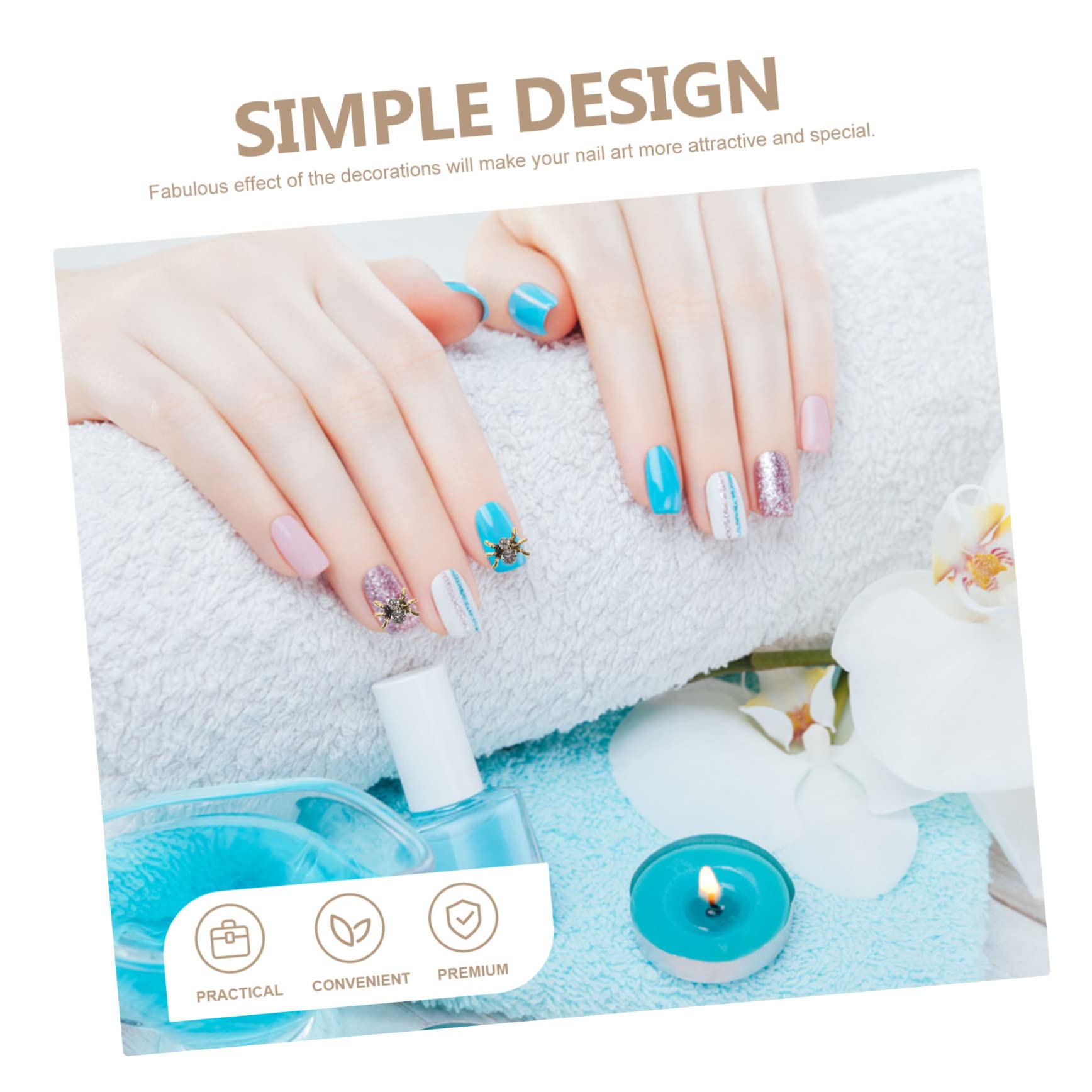 Healeved 150pezzi Charm Per Unghie Forma Di Ragno e Coniglio Decorazioni Artistiche Per Nail Art Accessori Per Manicure Perfetti Per Unghie Naturali e Artificiali