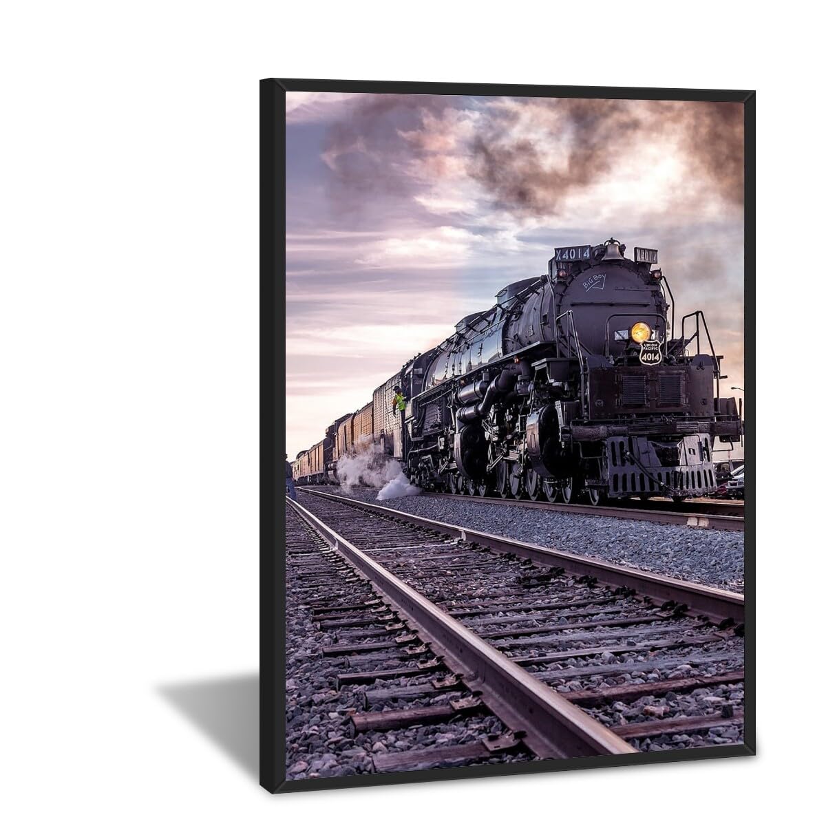 Pacific Railway 4014 Big Boy Locomotive Old Train Poster Retro Printing Decor Painting Wall Art Aesthetic Living Room Kitchen Home Decoration