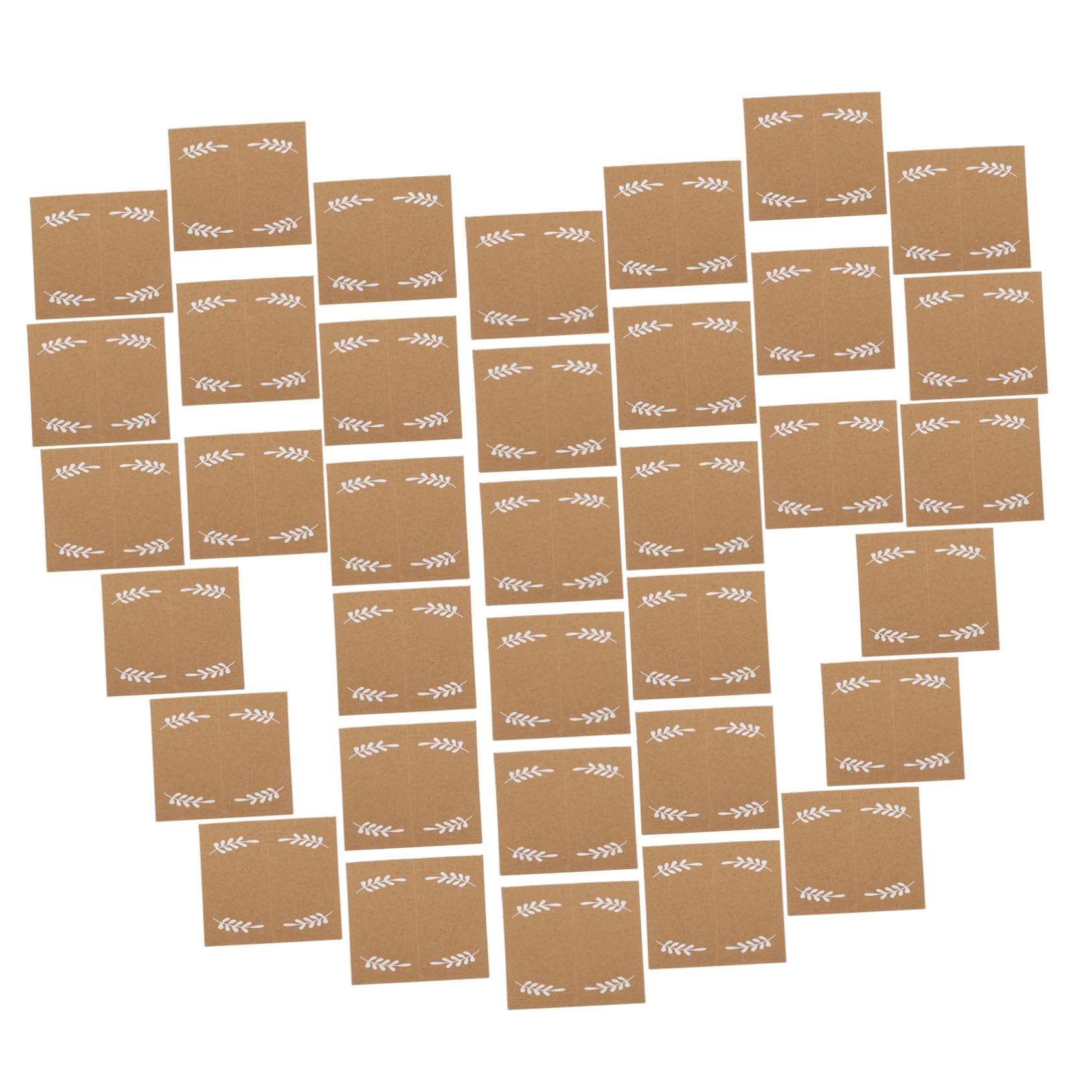 5 Sätze Platzkarten Mit Blattmuster Beschreibbare Tischkarten Aus Kraftpapier Für Hochzeiten Partys Und Feiern Faltbare Namenskarten Aufgeklappt Und Gefaltet 100 Stück * 5