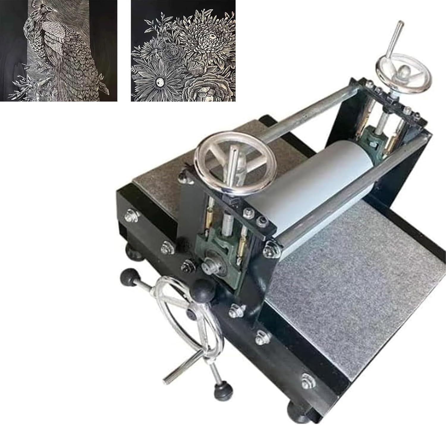 Macchina da stampa manuale per incisione - Sfregatrice per stampa con grande volantino e dispositivo antiscivolo per tipografia e rotocalcografia
