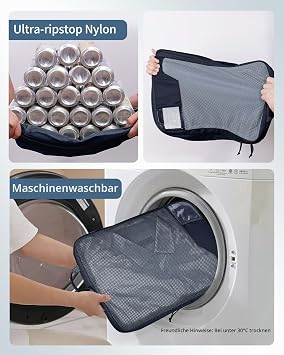 ECOHUB 4-Piece Compression Suitcase Organiser Packing Cubes with Tag Recycled Packing Cube Set for Backpack and Suitcase Mesh Reinforcement Packing Bags