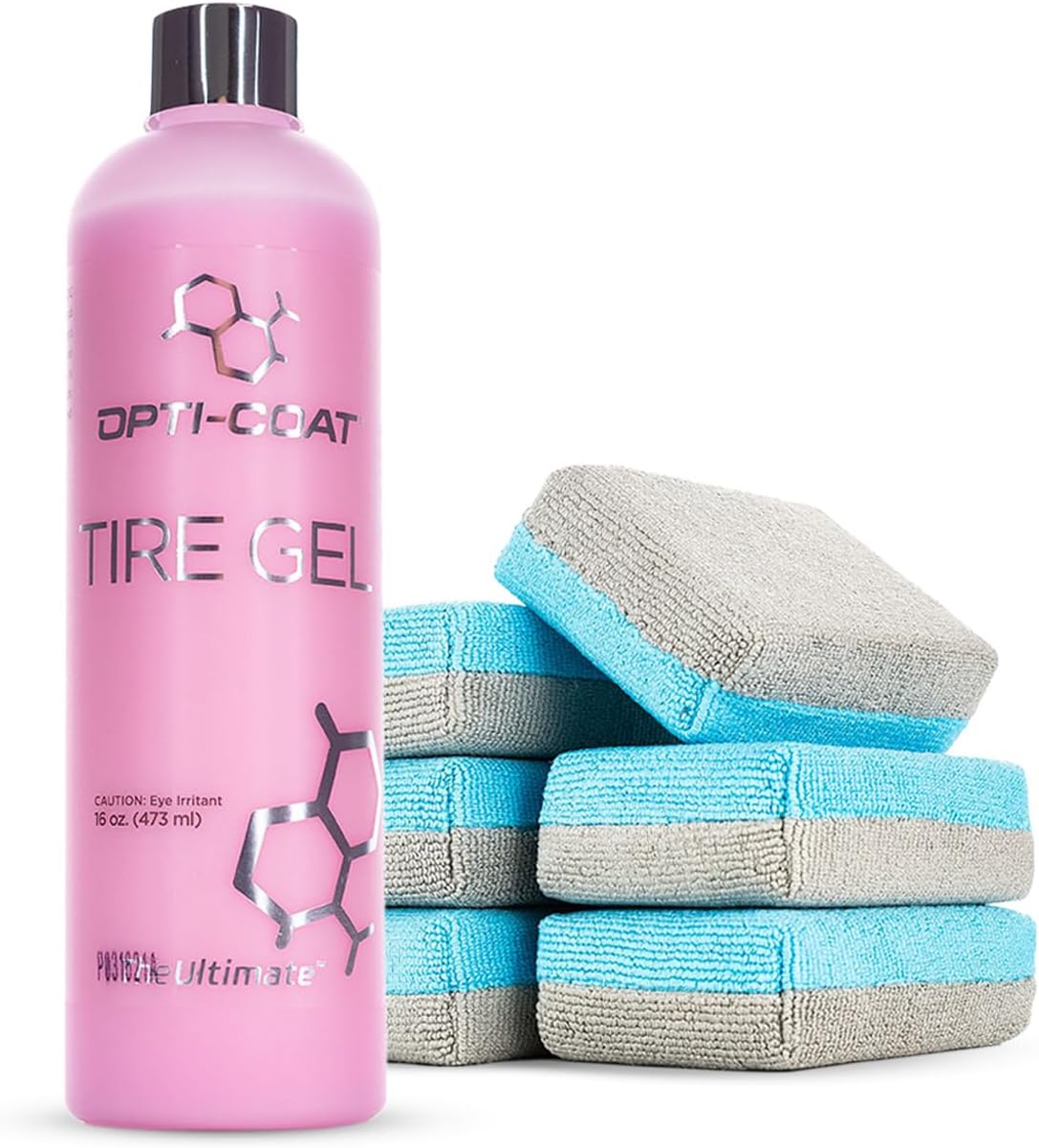 OPTI-COAT Tire Gel & The Rag Company Ultra No-Soak Coating Applicator Bundle