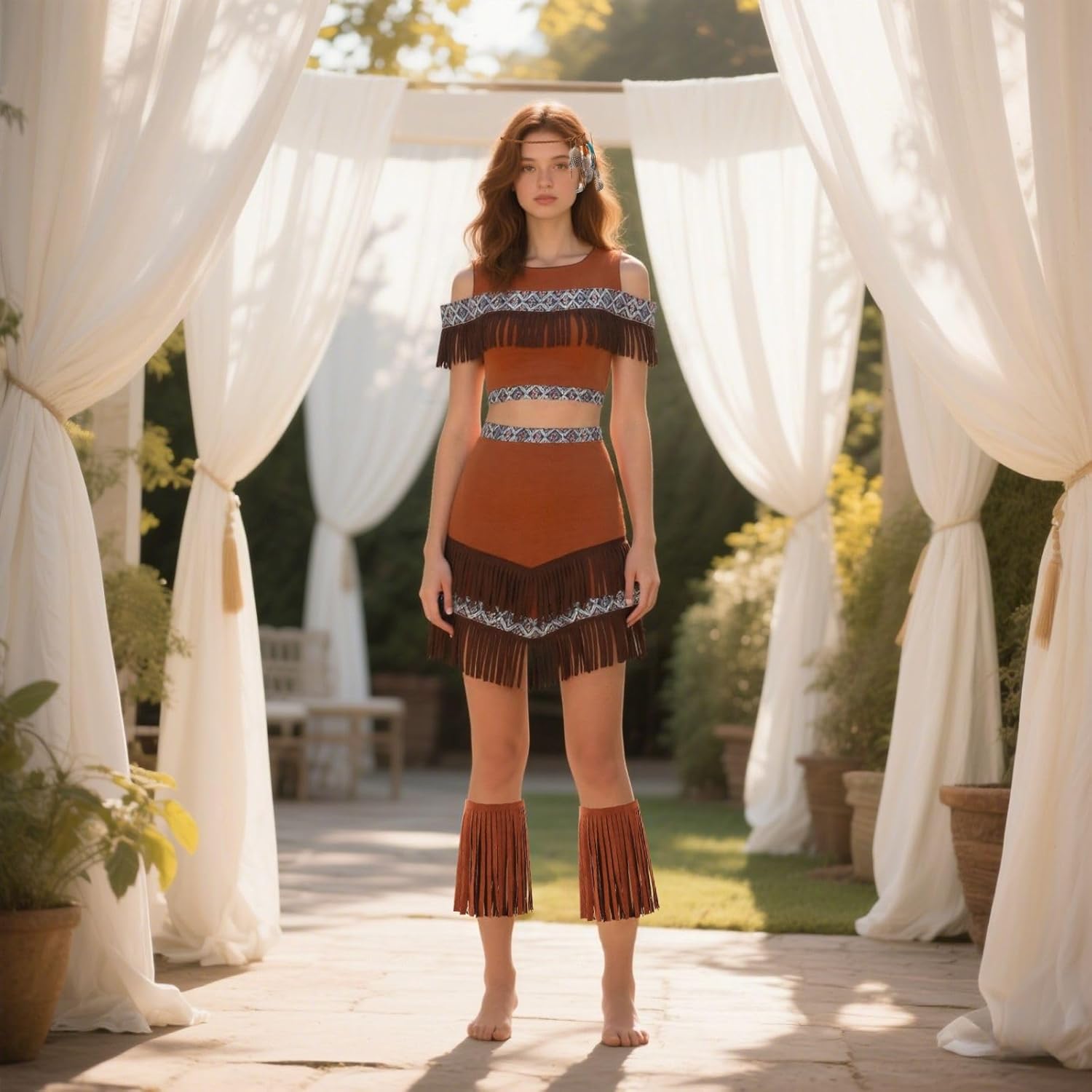 Adult Native American Costume Indian Tribal Clothing Women Halloween Cosplay - Image 5