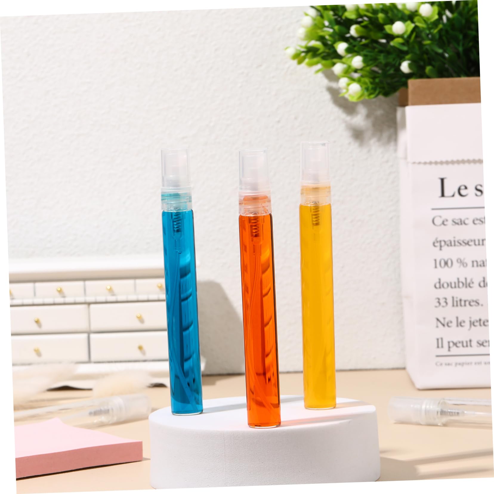 FRCOLOR 70piezas Botellas De Viaje Rellenables Botellas De Vidrio Atomizador Para Perfume y Cuidado Dispensadores Mini Transparentes Envases Portátiles Prueba De Fugas