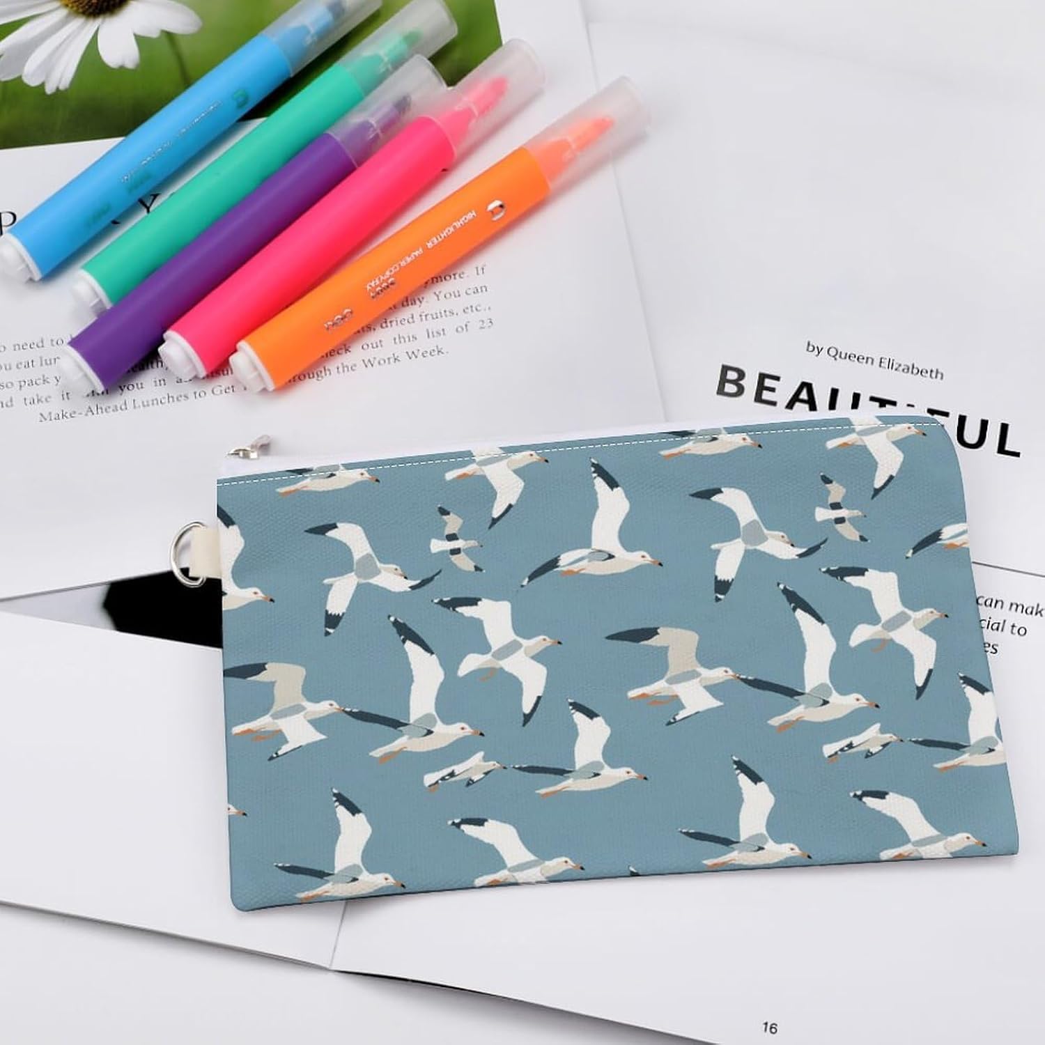 Flying Seagulls Coin Purse Change Purse Pouch Wallet