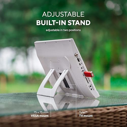 Miniatura 6 de Tyler Monitor LCD portátil de TV de 13.3 pulgadas, funciona con batería de litio recargable de 1080P, 3 antenas, HDMI, SD, USB, RCA, radio FM,