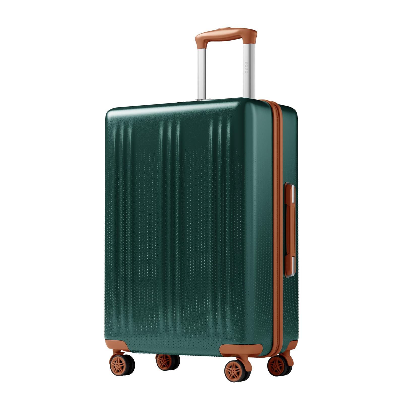 KONO Valigia Media Rigida in ABS+PC, Trolley Leggero con 4 Ruote Doppie 360° Silenziose, Serratura TSA, Effetto Sfumato (65 cm, Verde)