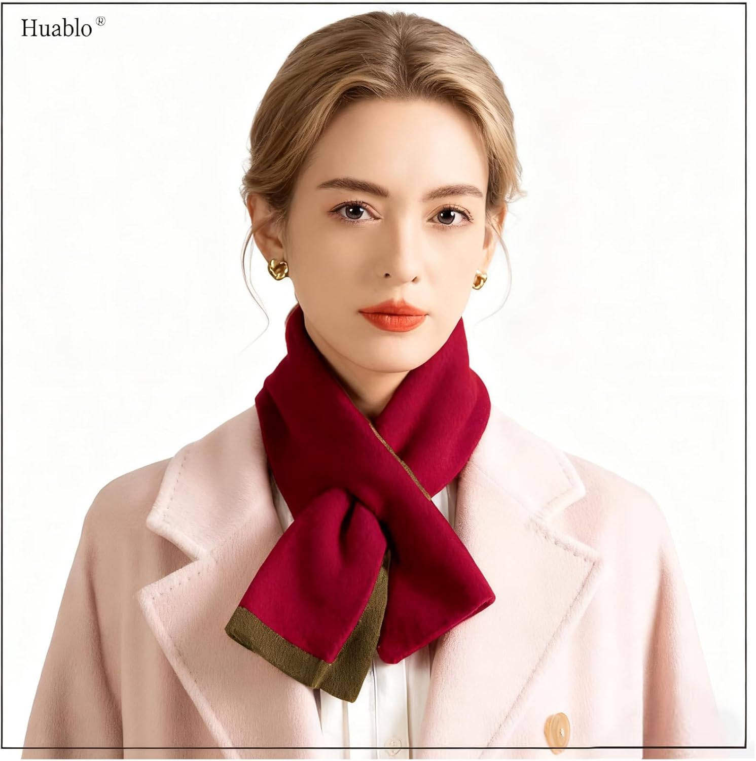Unisex Double - Sided Winter Fall Knitted Pull - Through Scarf - Neck Warmer & Gaiter - Women's short scarves - Image 3