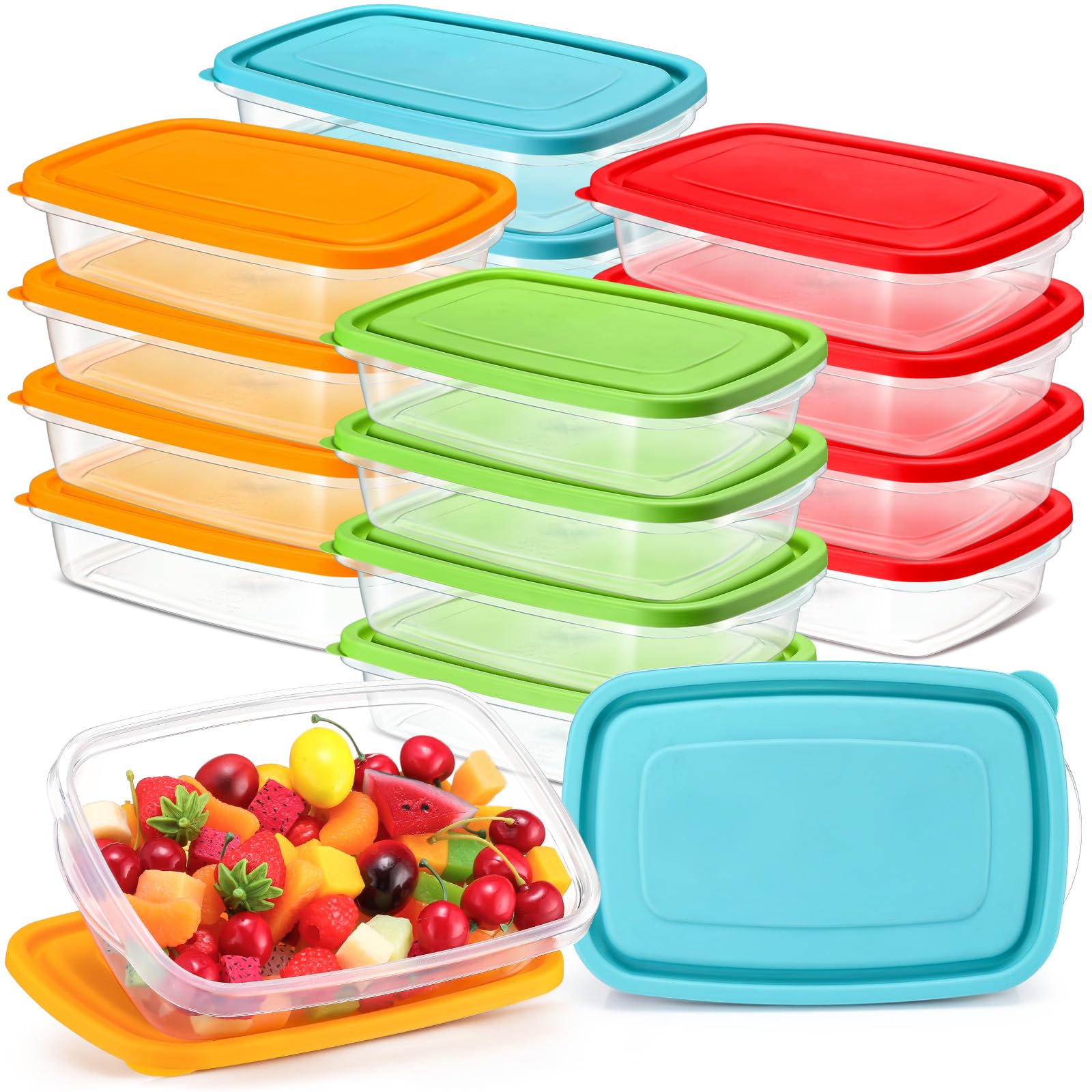Photo 1 of Qinyoung 18 Pcs Plastic Food Storage Containers with Lids, 33 oz