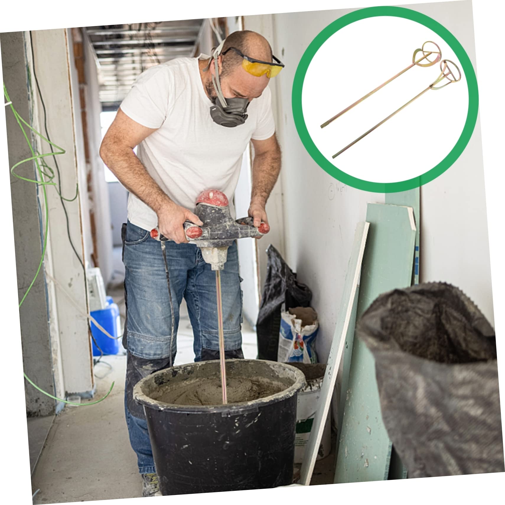 Asta Miscelatrice per Trapano 2 Pezzi in Lega, per Pittura e Fluidi | Accessori per Utensili Elettrici, Non Facile da Arrugginire, Riciclabili, Uso Domestico e Cantiere Stile Casuale