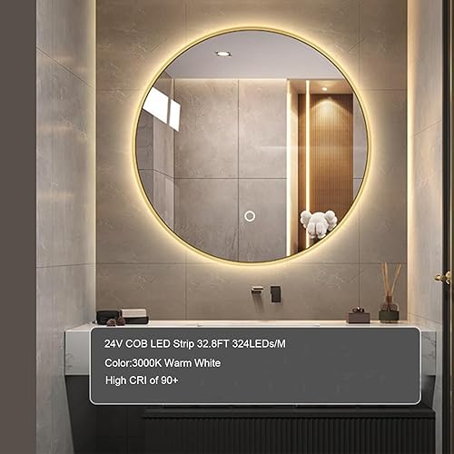 Miniatura 2 de COB - Tira de luces LED de 32.8 pies, 3000 K CC 24 V, regulable, blanco cálido, tira de luces LED flexibles para dormitorio, con control remoto y