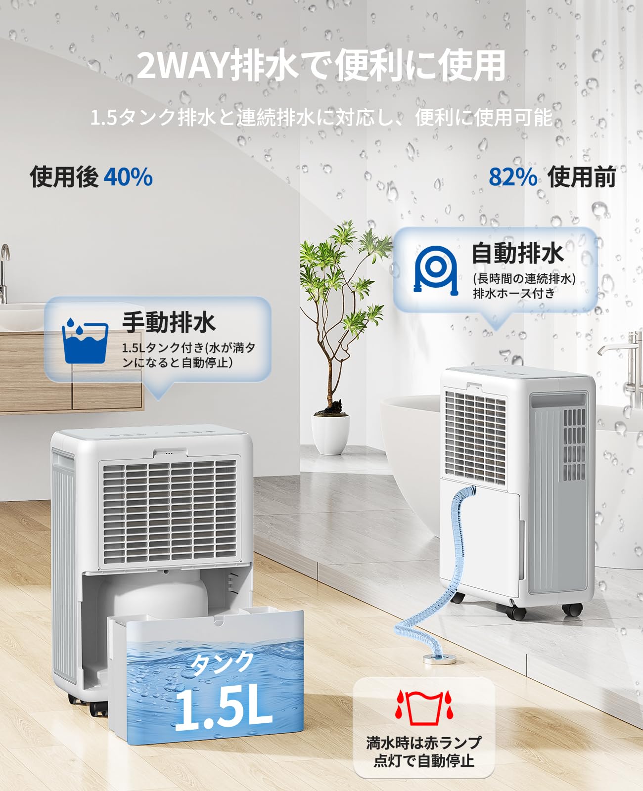 Amazon.co.jp: 除湿機 コンプレッサー式 15L/日 50畳 静音 省エネ 衣類