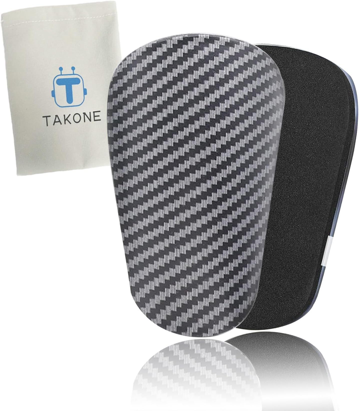 T TAKONE Small Shin Pads, 2 Pieces, 9.5 x 6 cm, Mini Shin Pads, Football, Shin Pads, Small for Adults and Children (Men and Women)