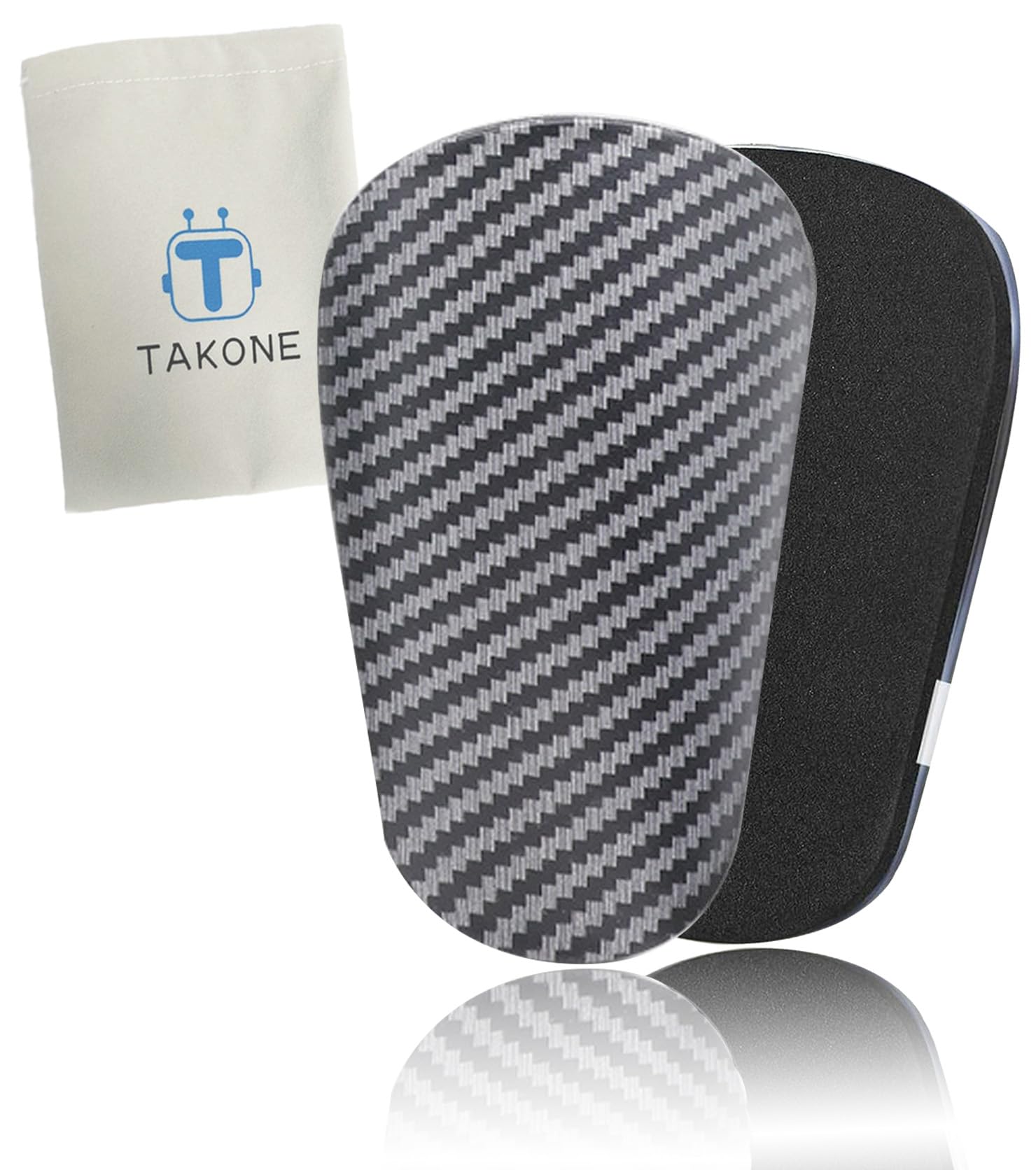 T TAKONE Small Shin Pads, 2 Pieces, 9.5 x 6 cm, Mini Shin Pads, Football, Shin Pads, Small for Adults and Children (Men and Women)