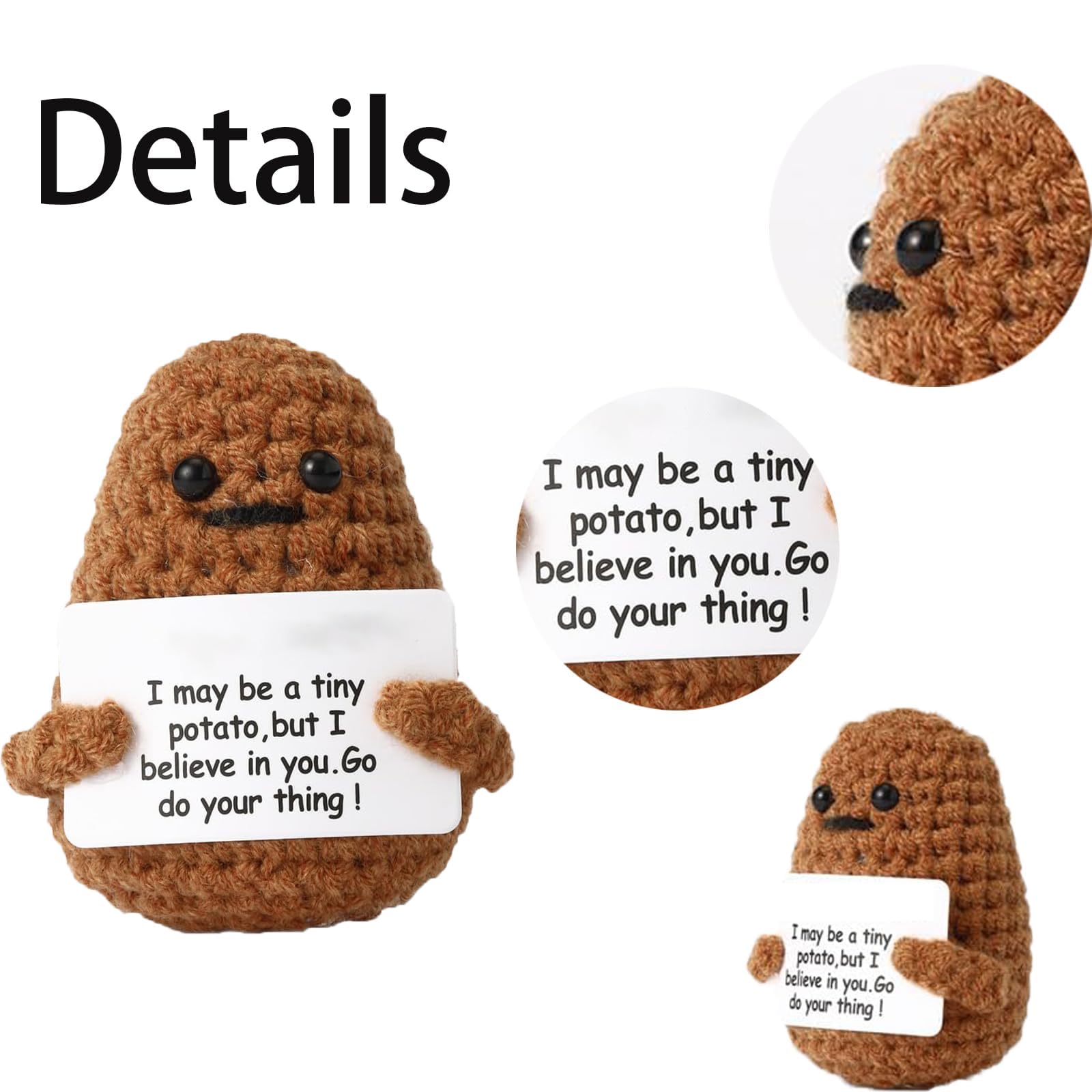 Mini Plüsch Potato Puppe – 2 Stück, Je 4x4,5 Cm, Lustiger Glücksbringer, Abschiedsgeschenk Für Kollegen