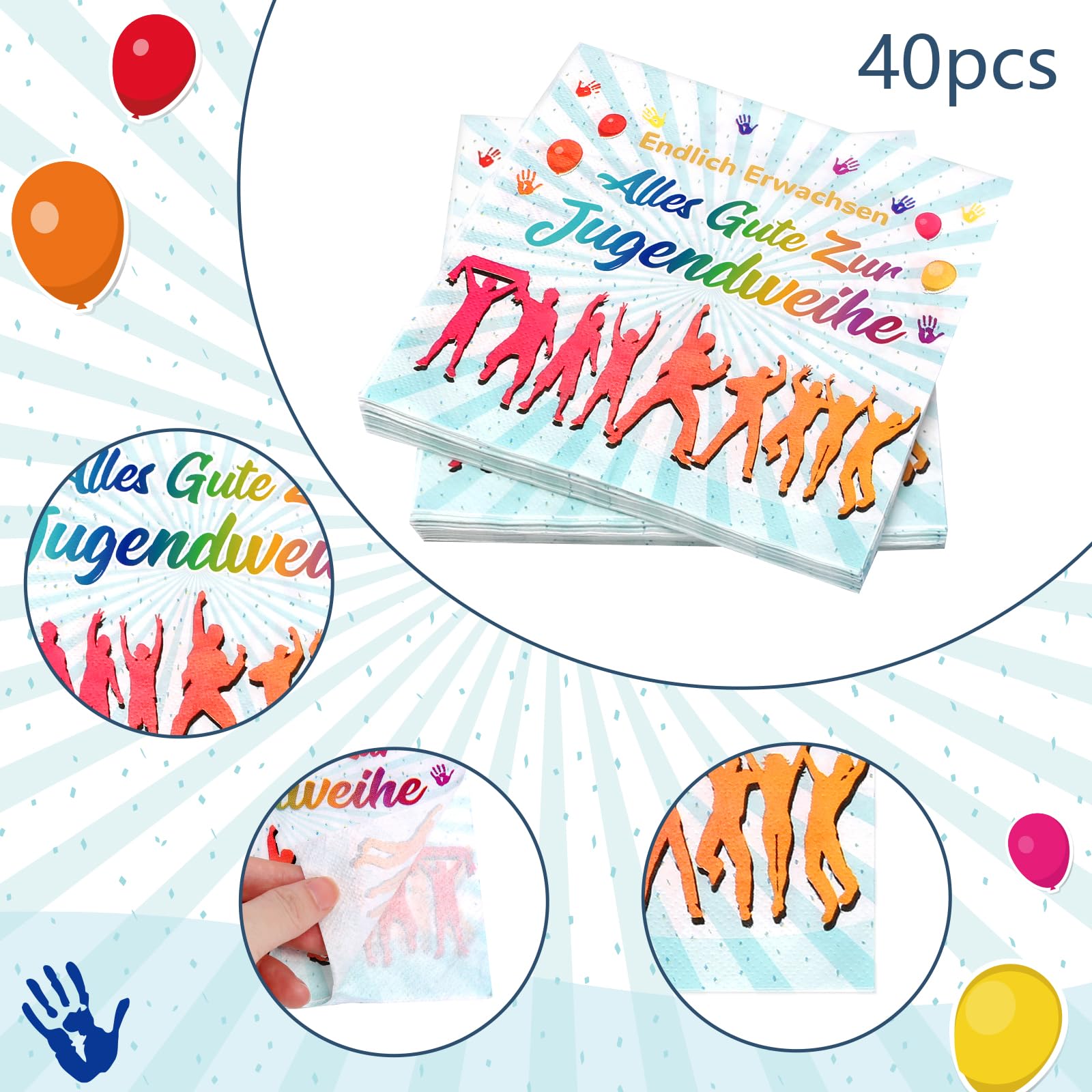 LOHAME Lot De 40 Serviettes De Table Décoratives Pour Cérémonie D