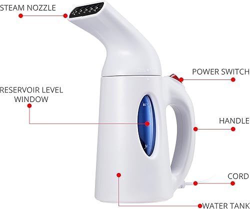 Miniatura 2 de Inicio Ropa y tela Vaporizador de mano, tamaño de viaje Ideal para ropa, cortinas, alfombras - Sin escupir - Función de seguridad de apagado