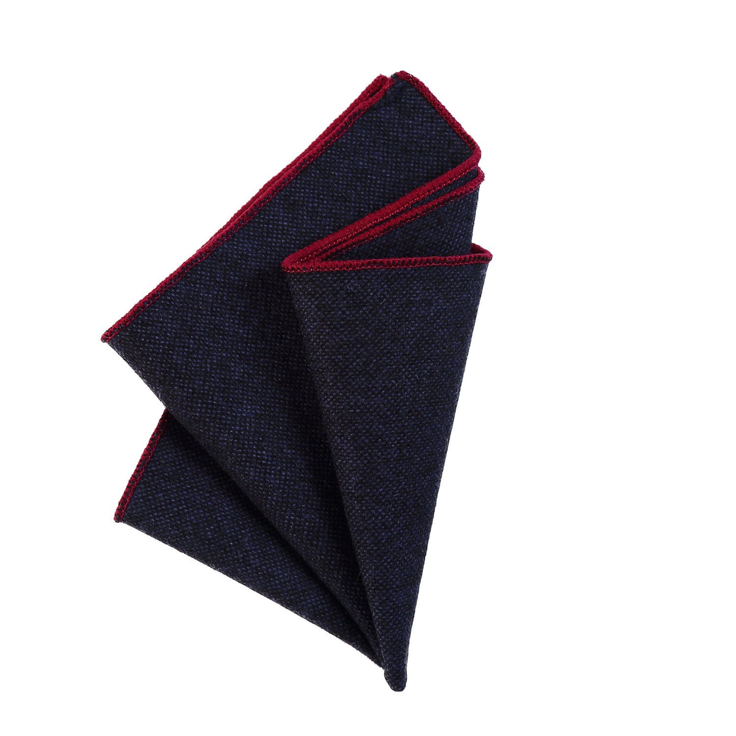 DonDon Mens' Pocket Handkerchief 23 x 23 cm Self-Folding Cotton Tweed Style Monochrome dark blue