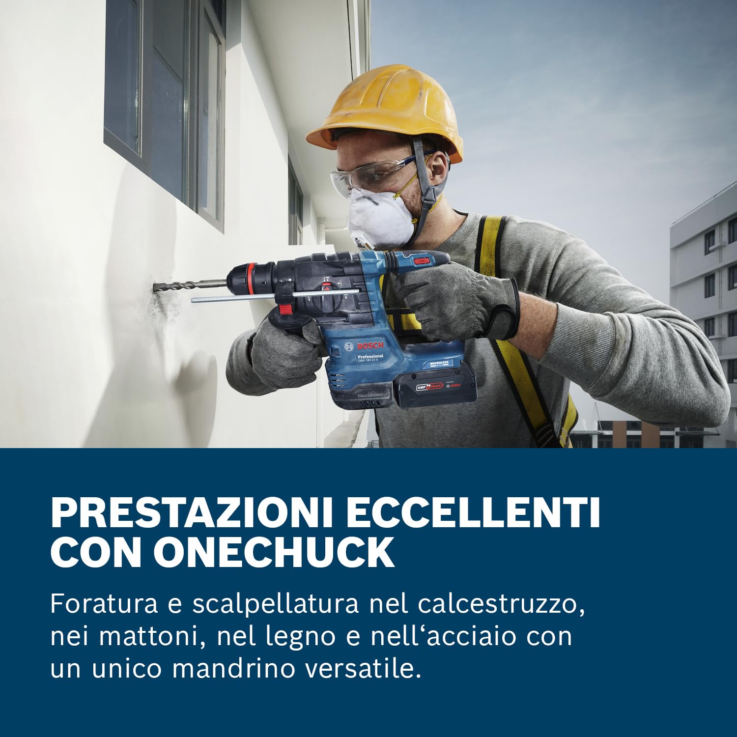 Bosch Professional 18V System Martello perforatore a batteria GBH 18V-22 X (incl. incl. L-BOXX 136)