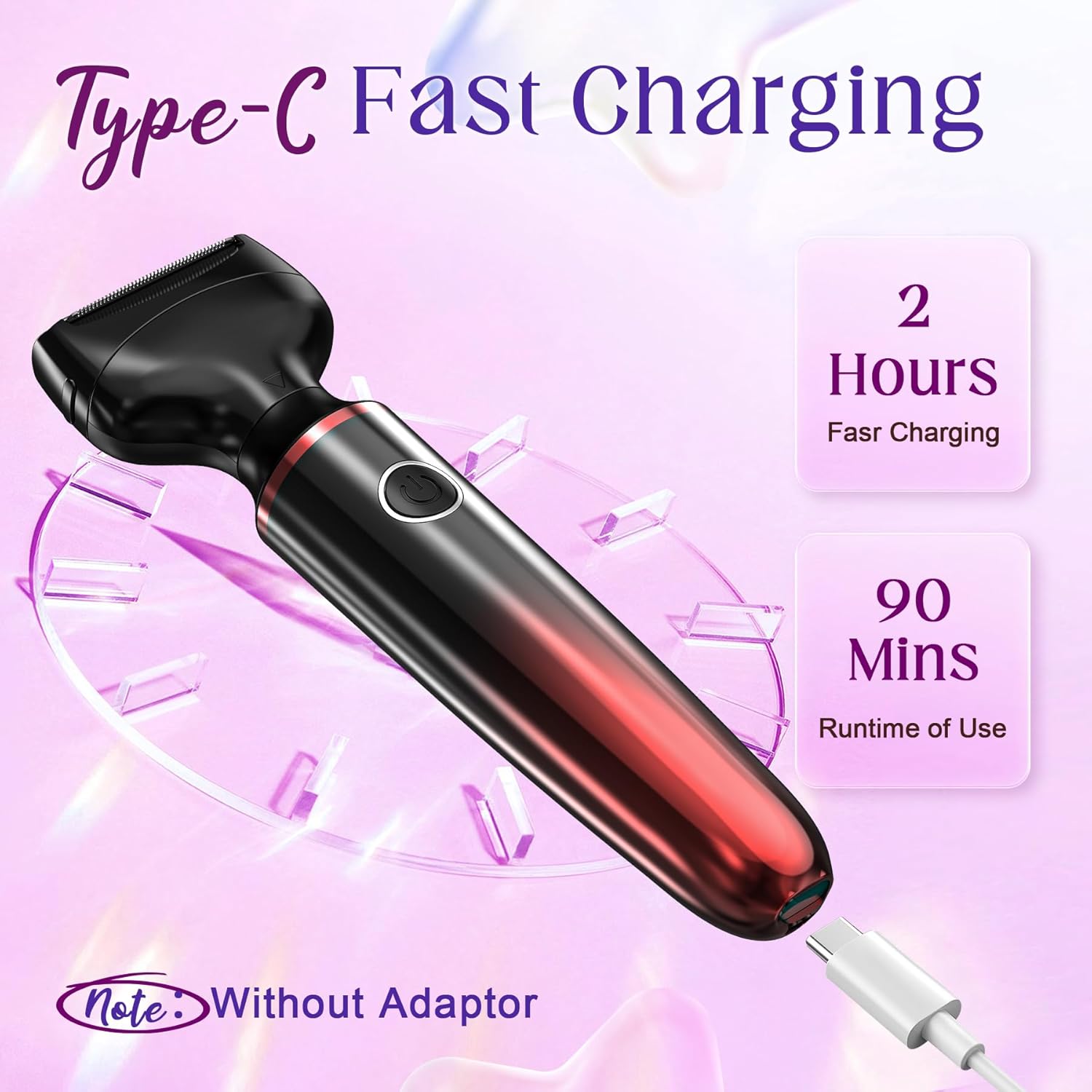 Electric Razors for Women, 3 in 1 Womens Electric Leg Shaver Cordless Painless Facial Hair Removal for Arms, Underarms, Eyebrows Bikini Trimmer, Portable and Safe Wet and Dry Use Women Shaver - Image 5
