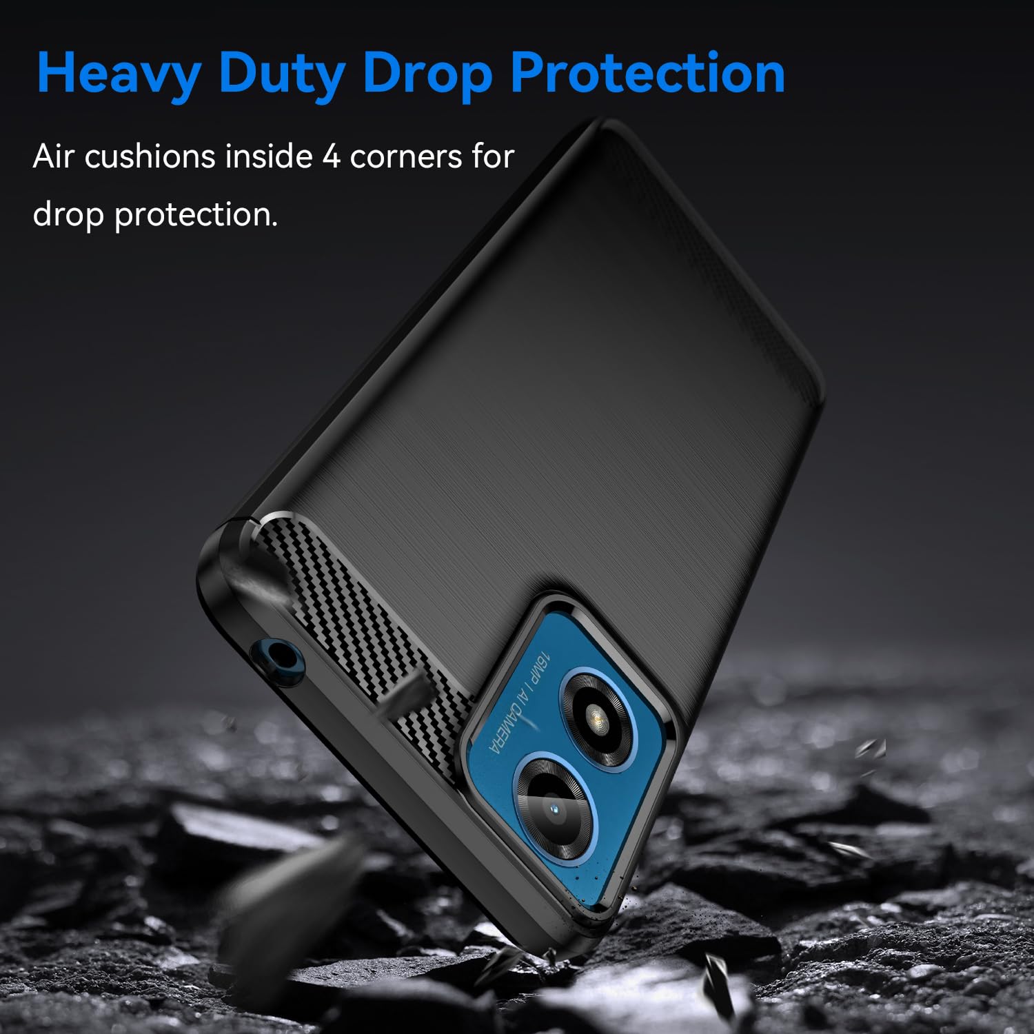 Cover Compatible with Motorola Moto E14 / G24 / G04 Case with 1 Pack Tempered Glass Screen Protector Phone Case for Motorola Moto E14 / G24 / G04,Soft TPU Slim Fit Anti-Scratch Phone Cover - Image 3
