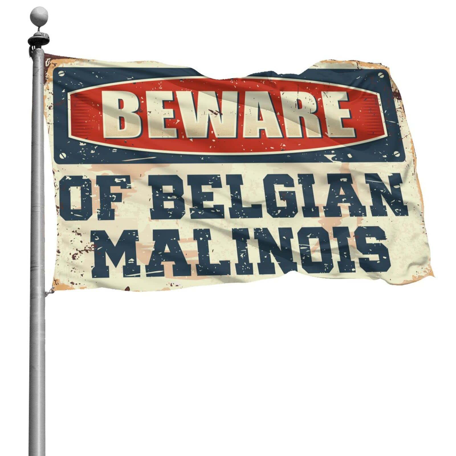 Man Cave Accessories And Decor Beware Of Belgian Malinois Flag Funny Home Decor Dorm Wall Decor For College Boys(120X180CM)