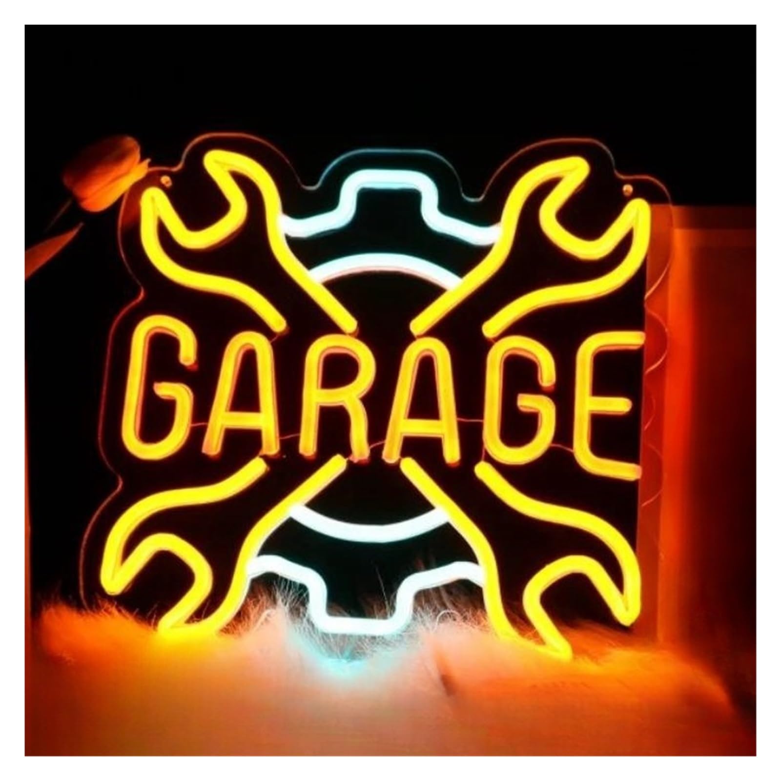 LEMST Signs Lamp Garage Neon Sign Light Dimmable USB Powered for Auto Repair Shop Car Check Engine Game Room Wall Decor 36cmx30cm