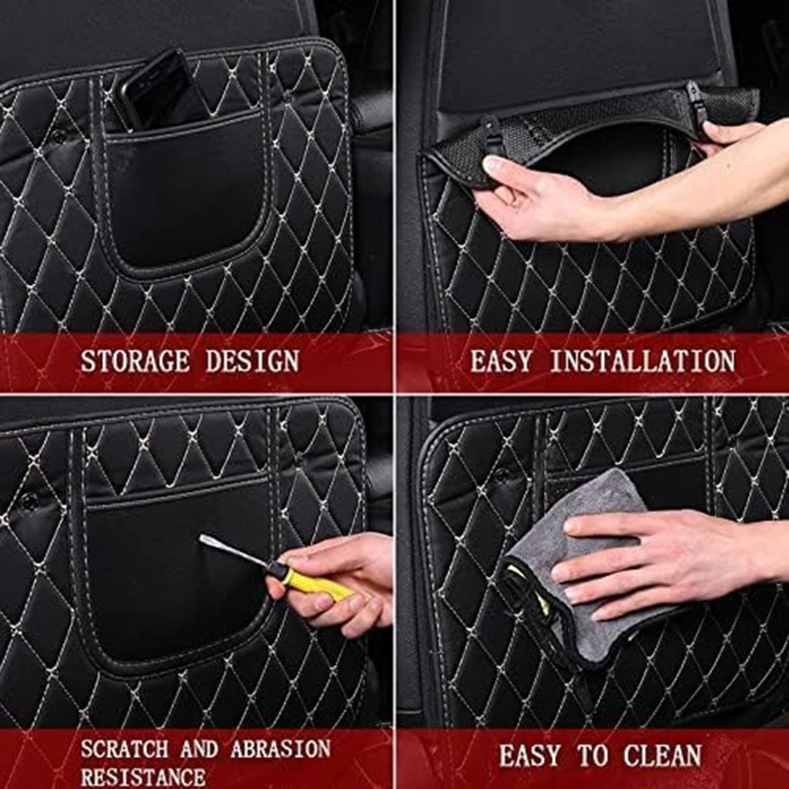 LAGNY Seggiolino Auto Schienale Anti-Calcio Pad per Benz C-Class/C-Klasse Coupe C203 C204 C205 / Cabrio A205, Anti-Sporco Kick Pad Sedile Protezione Posteriore,A