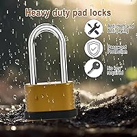 Vista 5 de 4 Digit Heavy Duty Combination Lock - 105mm Long Shackle Weatherproof Combination Padlock, Outdoor Combo Lock for Storage Units, Gym Lockers, Fence