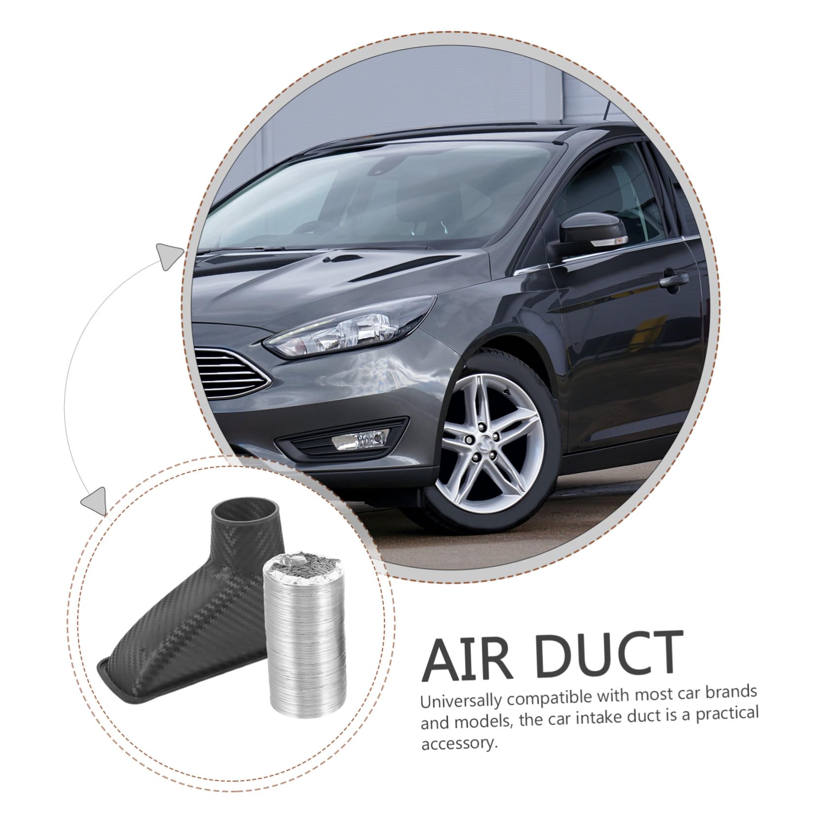 Prise Auto Fibre de Conduit Dadmission Robuste pour Ventilation Moteur Installation Facile Améliore Performance et Refroidissement Voiture