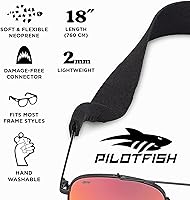 Vista 3 de Pilotfish Sujetador de neopreno para anteojos de sol, correa para lentes - Premium, ligero, tamaño perfecto para hombres y mujeres