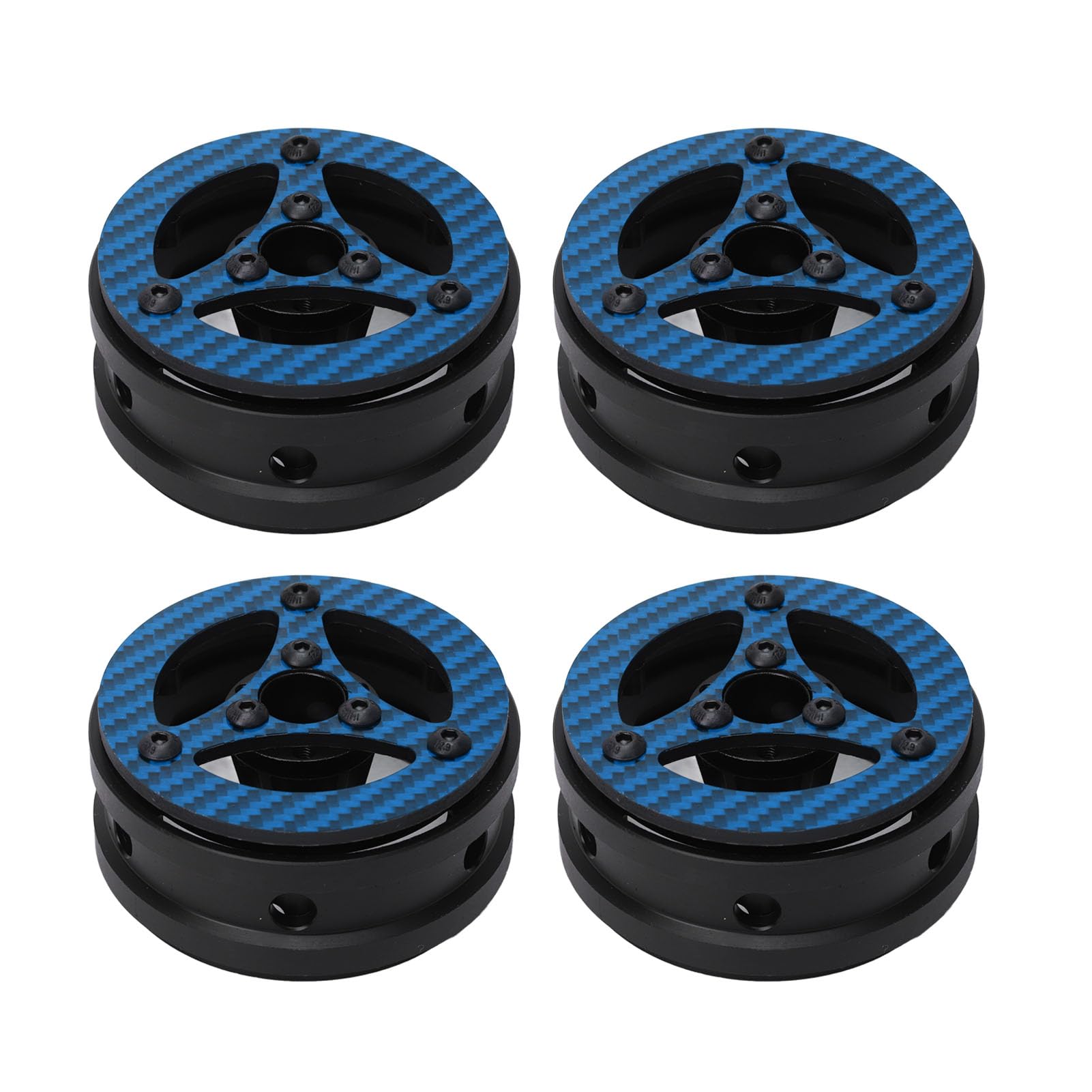 do felg samochodowych 1/10 RC, włókno węglowe o wysokiej wytrzymałości, tylna pokrywa ze stopu, do SCX10, do RR10, średnica 59 mm, szerokość 27 mm, terenowe, wspinaczka (Niebieski)