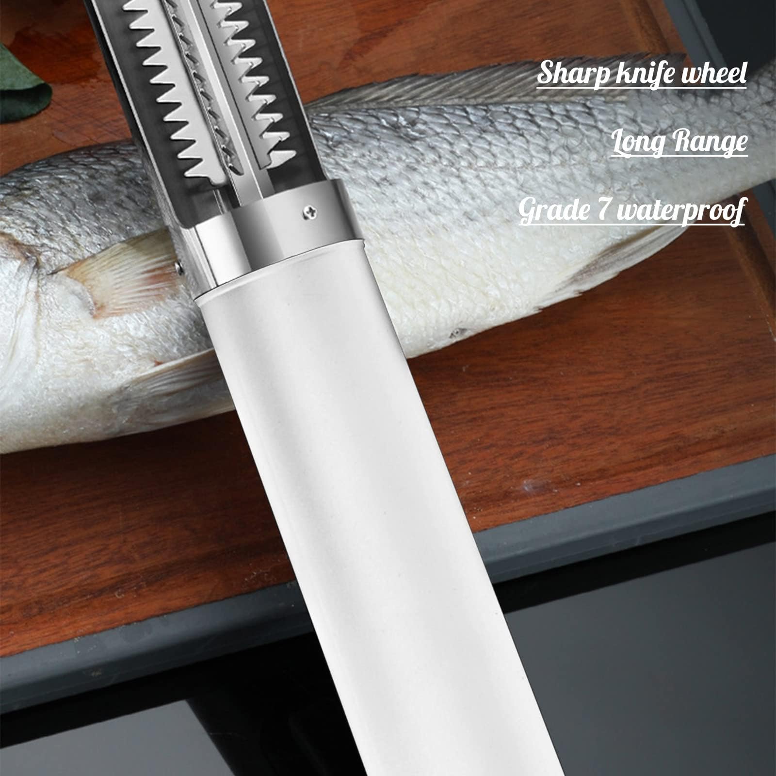 Set di scaler per pesci elettrico senza fili ， Potente scaler per pesci dinamico con batterie ricaricabili da 3000 mAh ， Rimuovi facilmente le squame di pesce senza confusione o disordine per chef e