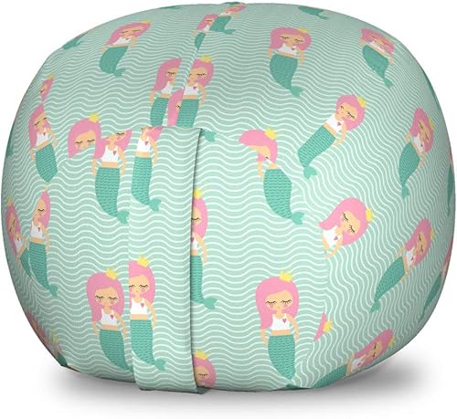 Miniatura 46 de Lunarable Silla de almacenamiento para adolescentes, coloridos patines de estilo retro, para actividades juveniles, para niñas y niños, divertido