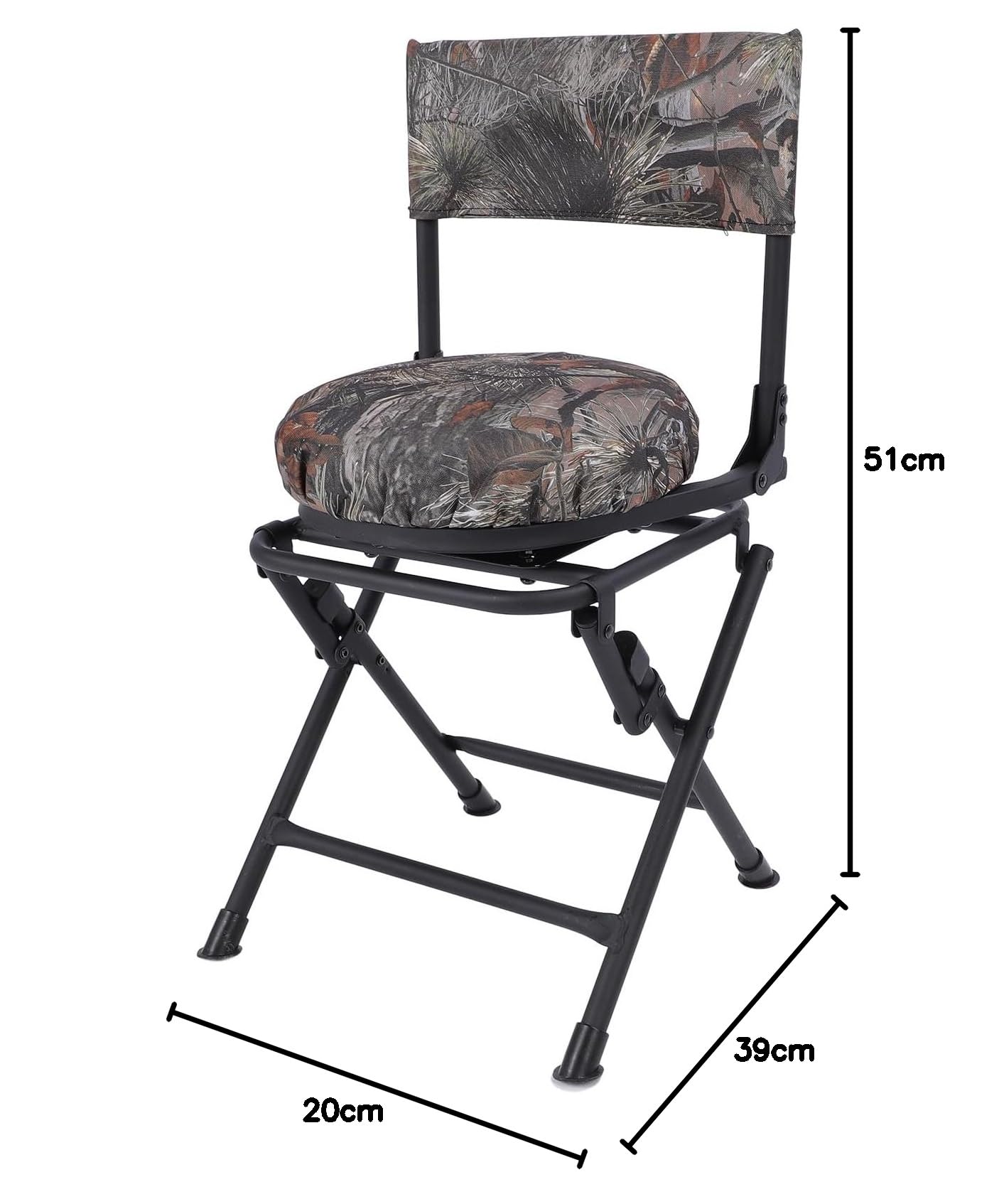Tnfeeon Chaise pivotante 360° Pliante légère pour Chasse et pêche, Coussin rembourré Portable, idéale Camouflage extérieur
