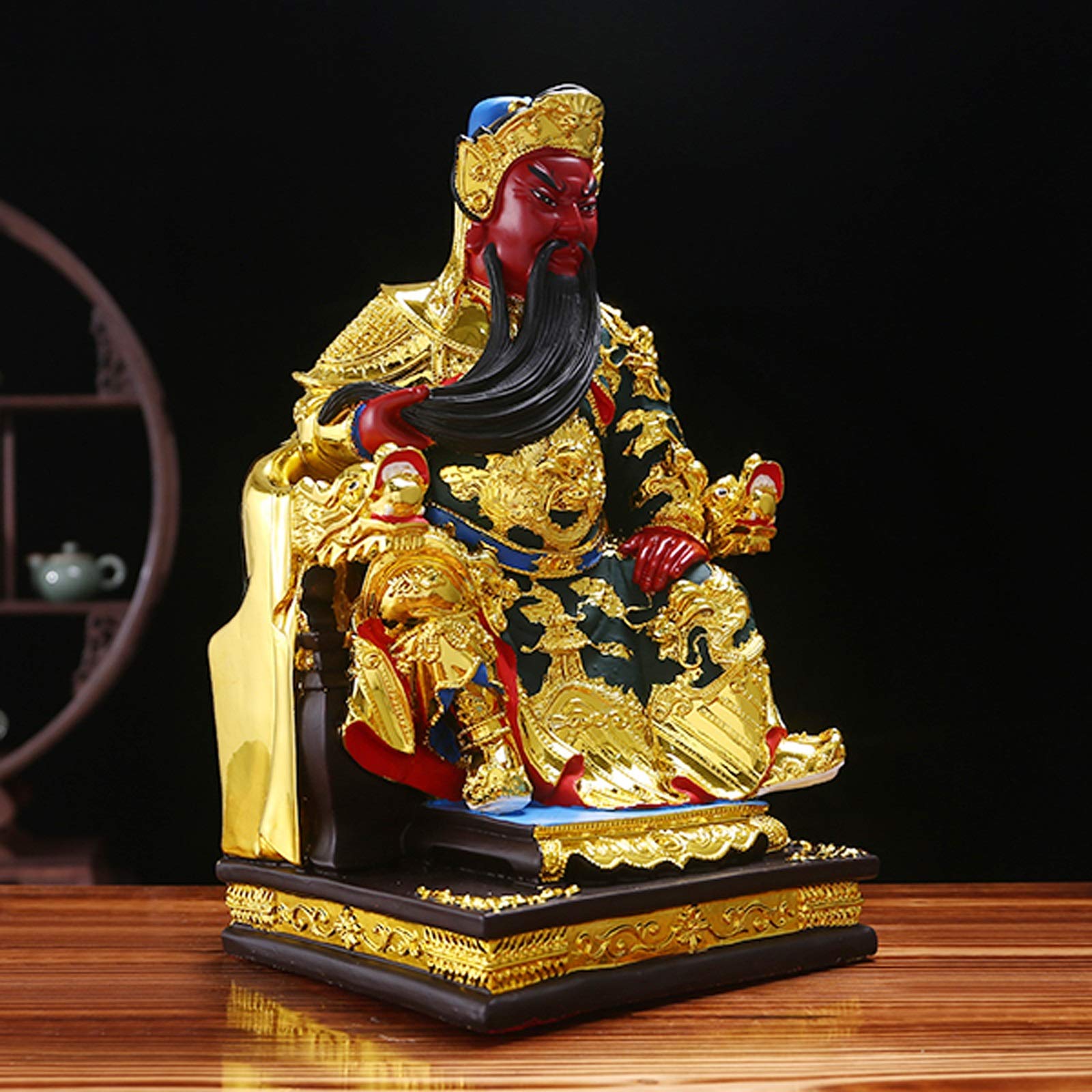 Statue di Buddha Guan Gong Guan Yu Buddha Statua Statua Casa Decorazione Lucky Luogo Cinese Feng Shui Guan Yun Chang Chang Resina Statua indoor Statua Fortune protezione Statue Collezione Decorazione