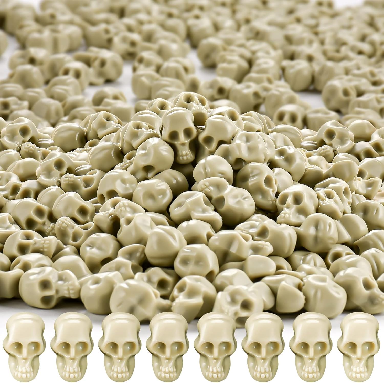 LZMDISU 115 Pcs Mini Skull Heads, Plastic Skull Halloween Figurines