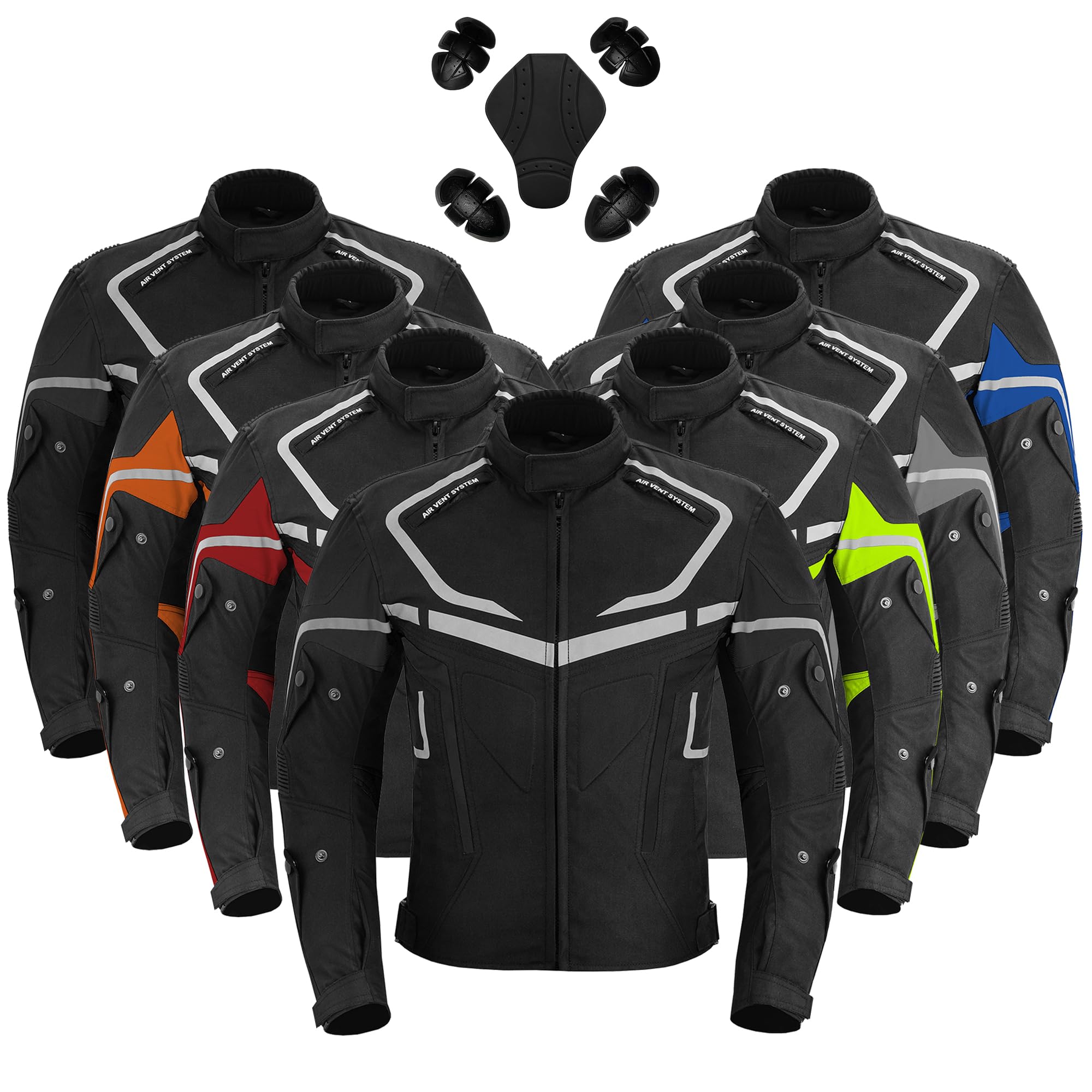 Herren Motorradjacke Motorradfahren Cordura Motorradjacke Wasserdicht Körperprotektoren Schutzkleidung mit Protektoren