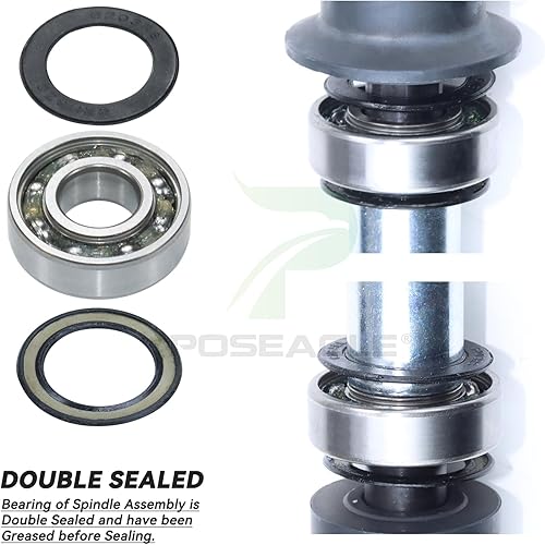 Miniatura 5 de Paquete de 3 conjuntos de husillo GY21099 preengrasados con polea GX21381 GX21395 correa que reemplaza a John Deere GY20592 GY20867 GY21099 GX21381