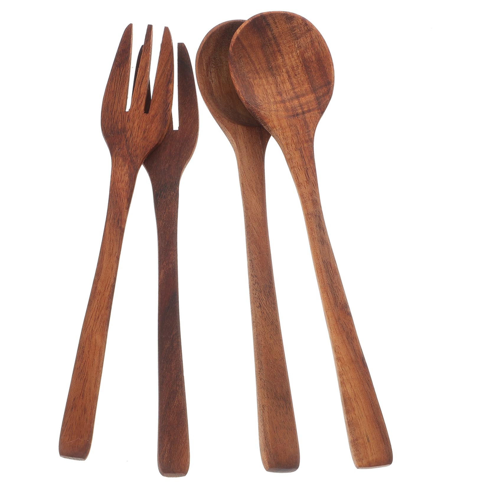 Alipis Elegant Wooden Forks and Spoon Set Japanese Style Silverware Reusable Salad Fork and Dessert Spoon Perfect for Home Parties and Formal Occasions