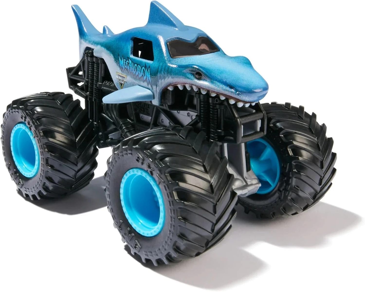 Condition photo showing New/Like New for Monster Jam 2025 Official 1:64 Diecast Truck Series 44 Legacy Trucks Megalodon