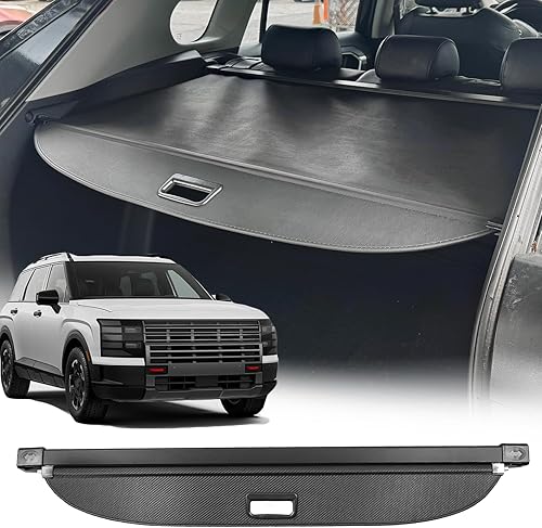 Funda de carga compatible con accesorios Hyundai Palisaade 2026 (aspecto de fibra de carbono), cubierta retráctil para maletero, pantalla de